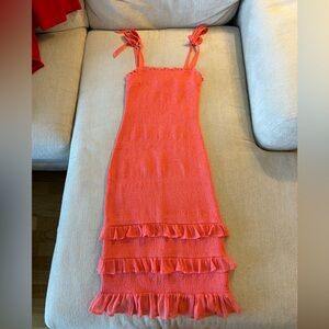 Abercrombie & Fitch Pink Tiered Sheath Dress
